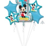 Mickey 1. narozeniny foliový balónek 71cm x 48cm